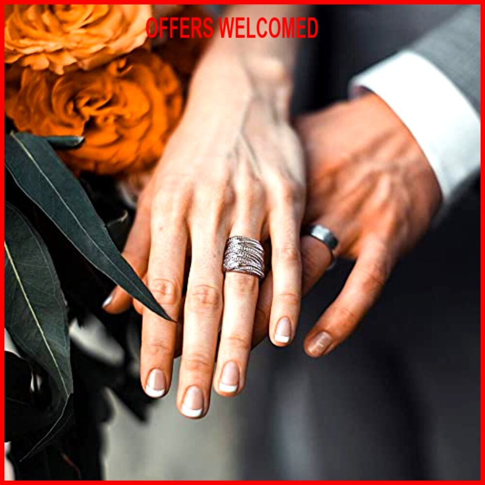 Chunky Wide Statement Ring, Copper Silver Plated,… - image 4